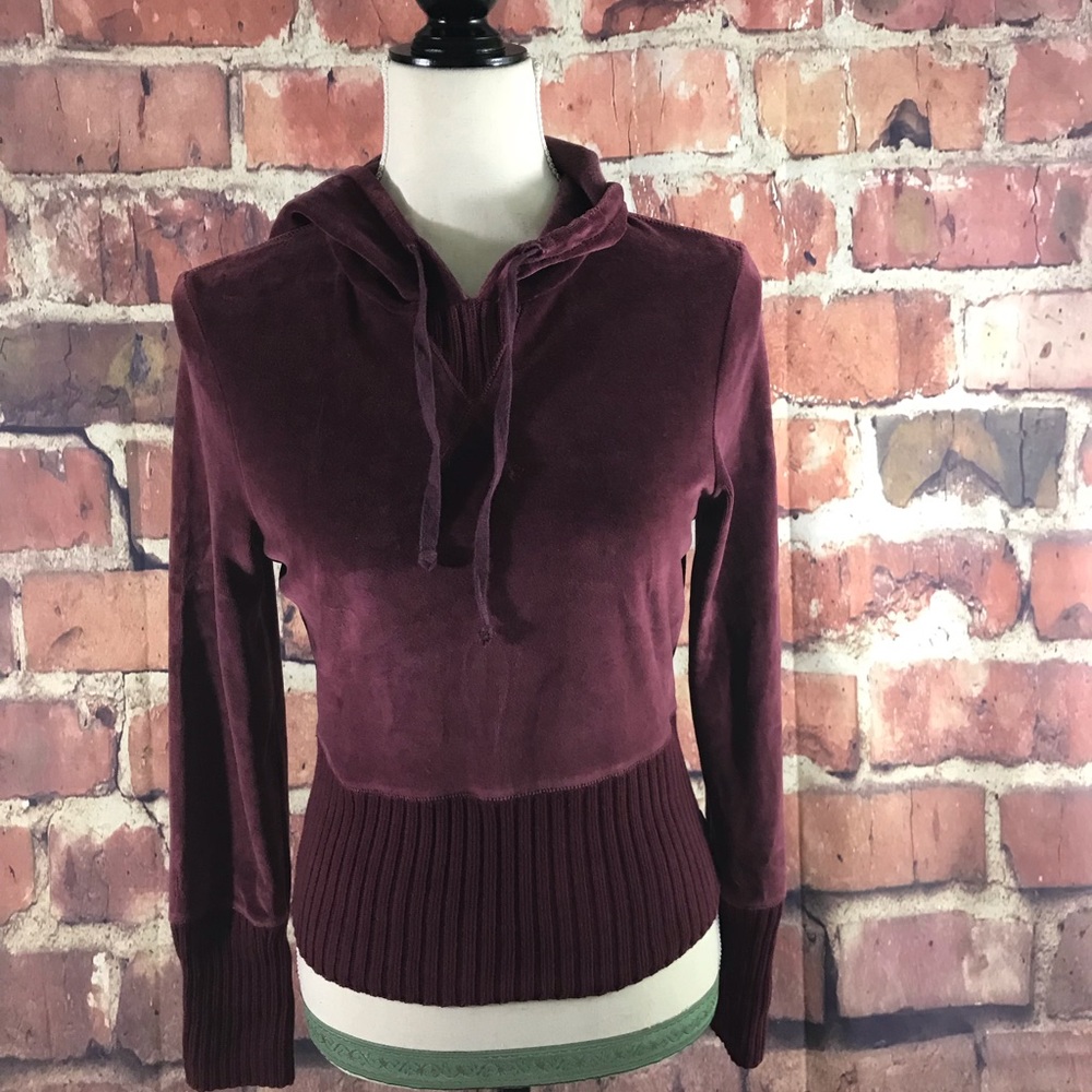 CALVIN KLEIN VELOUR CROPPED HOODIE M - Picture 2 of 8